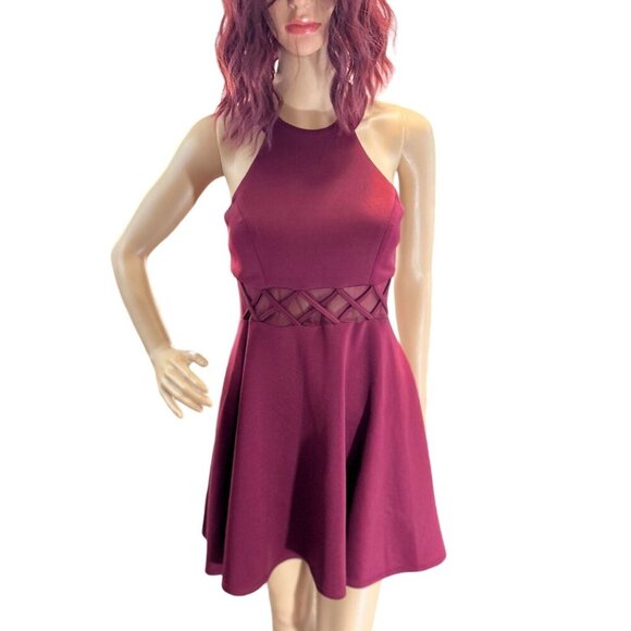 (6 for $25) My Michelle Fit & Flare Garnet Dress size 3 - Picture 1 of 7